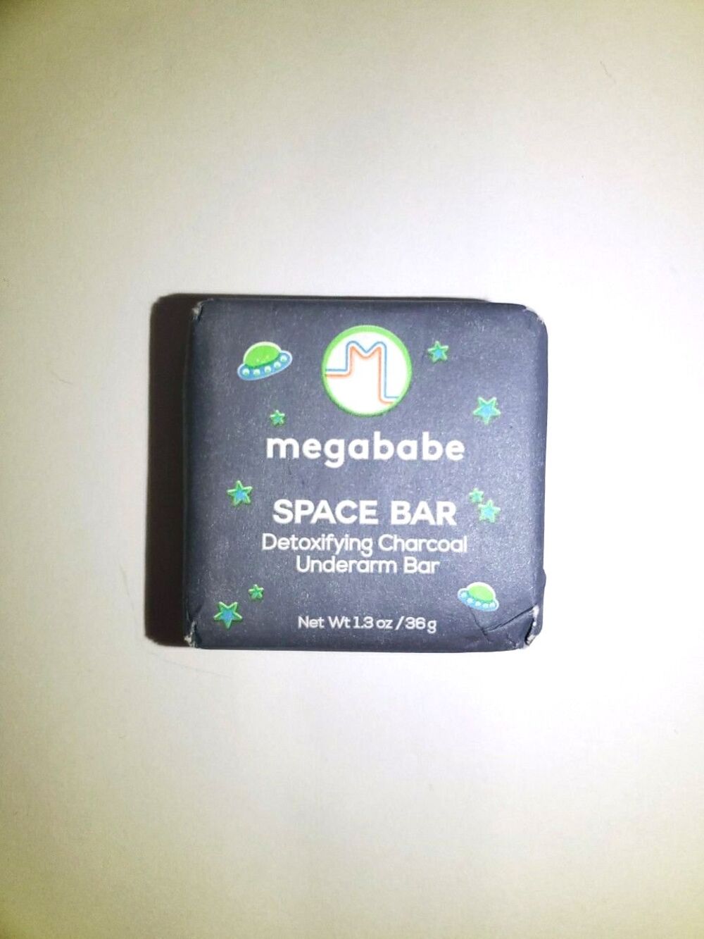 Megababe Space Bar Detoxifying Charcoal Underarm Bar 1.3oz / 36g NWOB